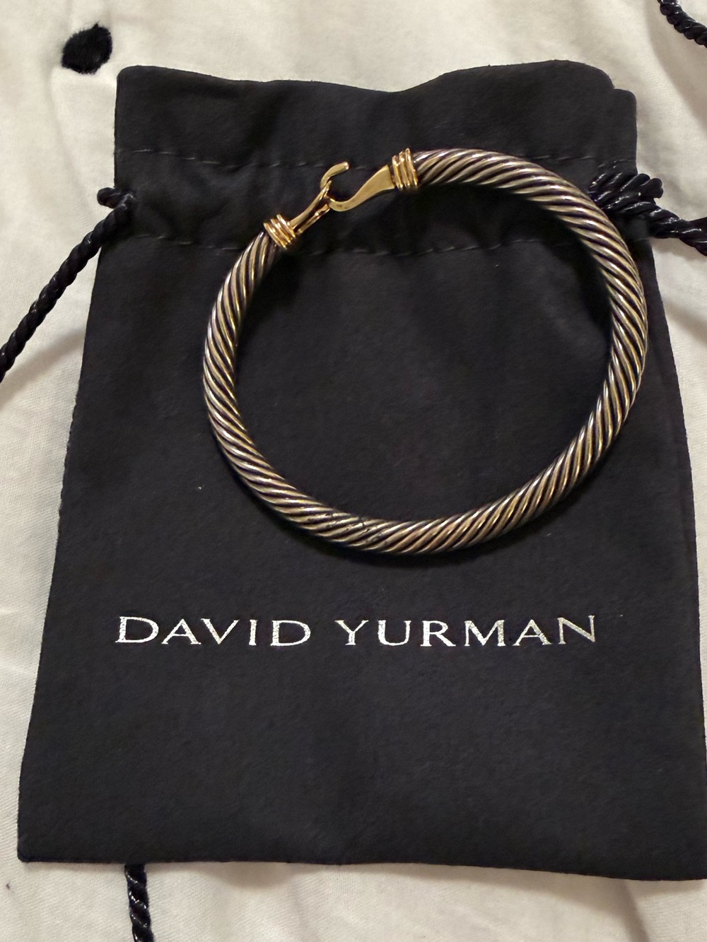 David Yurman Two-Tone Cable Bracelet in Silver and Gold - never used!